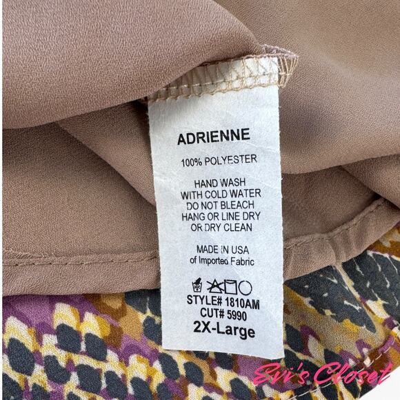 Adriane Women's Snake Print Shorts Wide Leg BOHO Charcoal Brown Sz 20 NWT - Picture 4 of 6